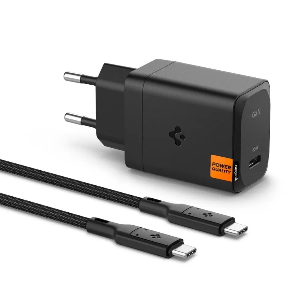 Spigen Ładowarki*ARCSTATION PRO GAN-651 1-PORT NETWORK CHARGER 65W + TYPE-C CABLE BLACK
