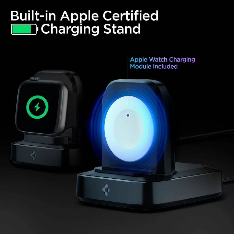 Spigen Podstawki | Ładowarki*Do Apple Watch Wireless Pf2002 Powerarc Ładowarka Charger Czarna