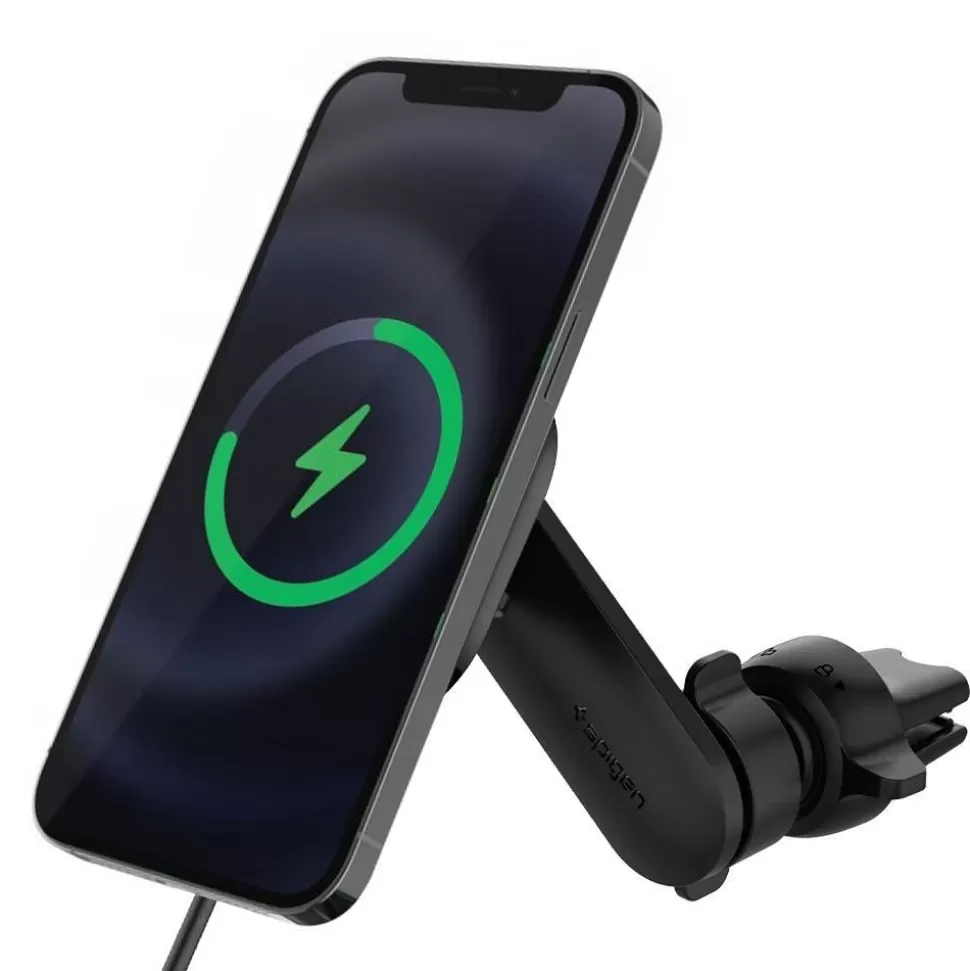 Spigen Iphone 12 Mini | Iphone 12*Its12 W Onetap Magnetic Magsafe Vent Car Charger 7.5 W Uchwyt Do Kratki Black