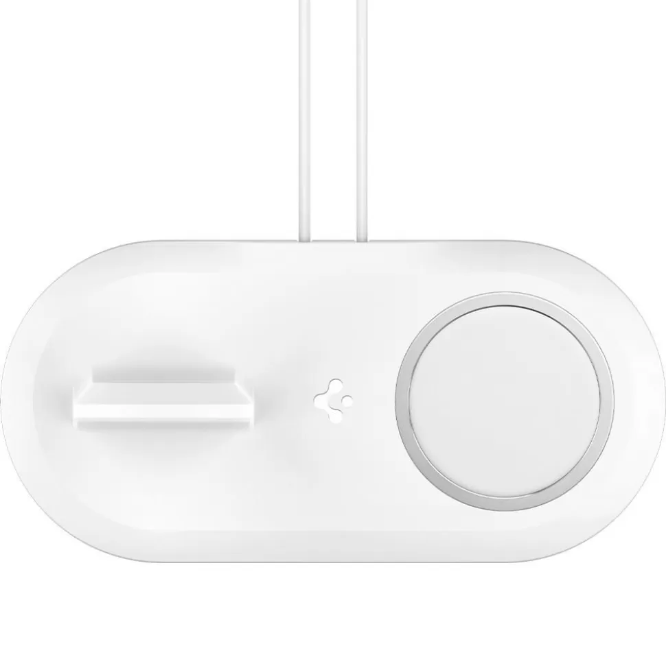 Spigen Podstawki | Iphone 12 Mini*MAGFIT DUO APPLE MAGSAFE & APPLE WATCH PODSTAWKA CHARGER STAND WHITE