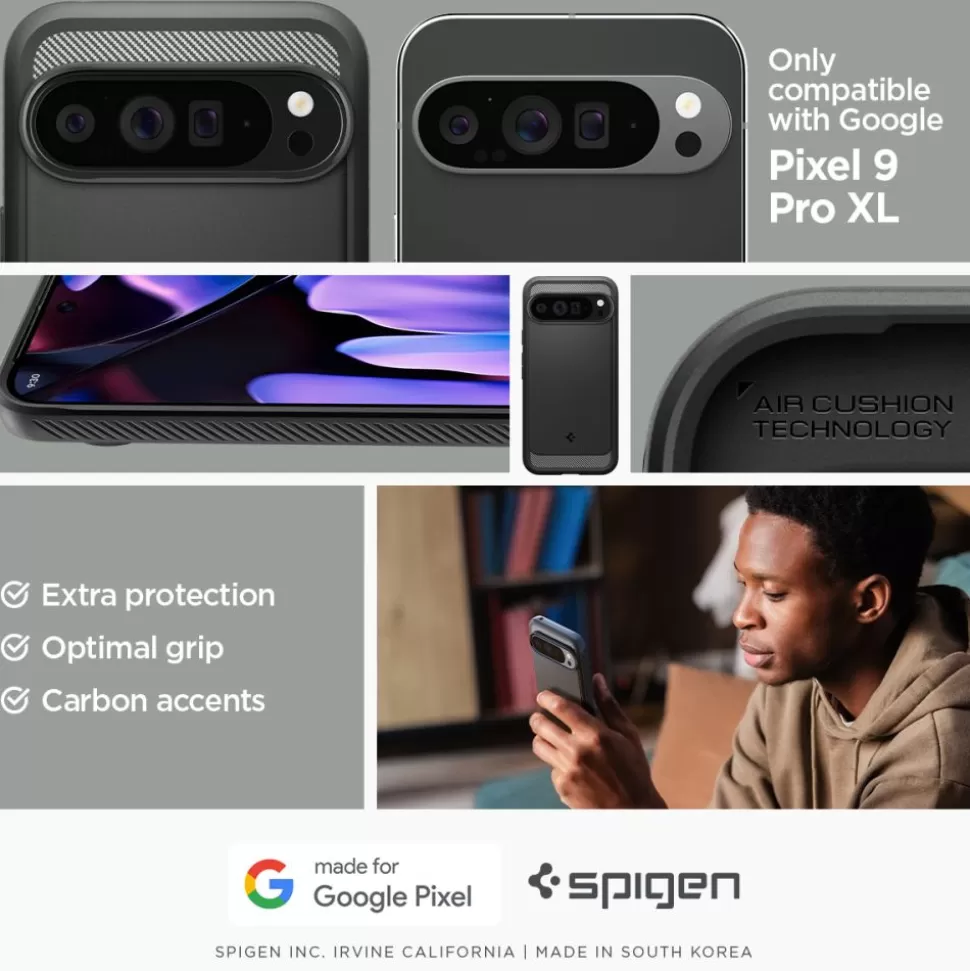 Spigen Pixel 9 Pro Xl*RUGGED ARMOR GOOGLE PIXEL 9 PRO XL MATTE BLACK Czarny