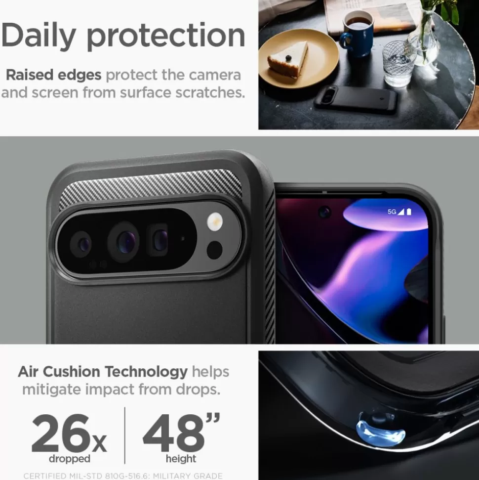 Spigen Pixel 9 Pro Xl*RUGGED ARMOR GOOGLE PIXEL 9 PRO XL MATTE BLACK Czarny