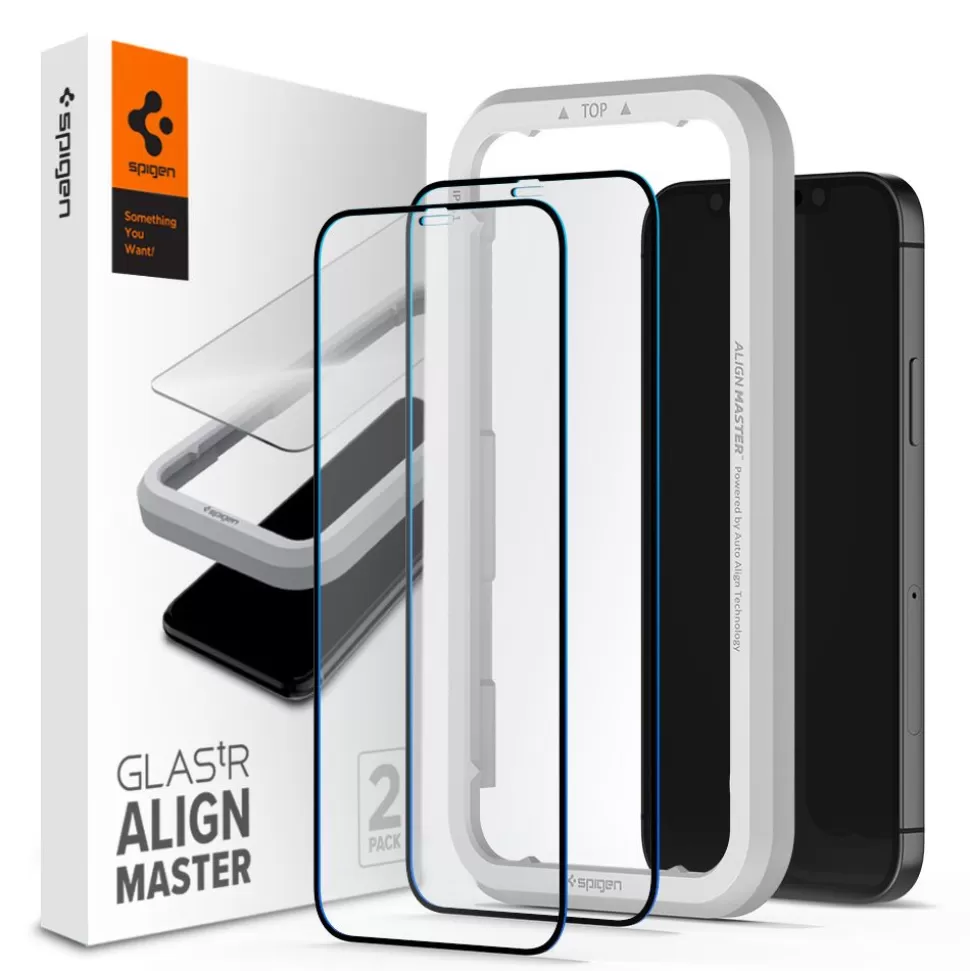 Spigen Iphone 12 | Iphone 12 Pro*Szkło Hartowane Alm Glass Fc 2-pack iPhone 12 12 Pro Black