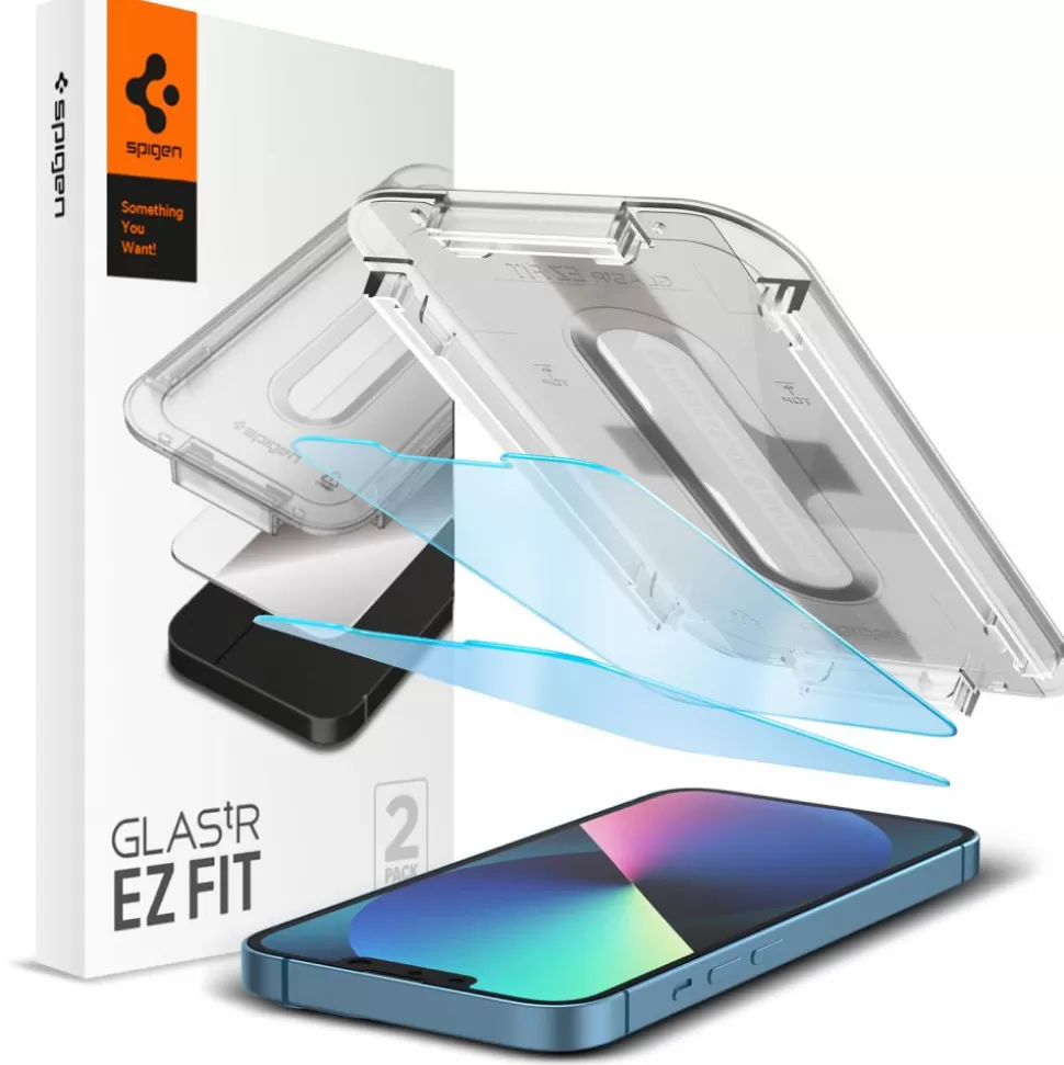 Spigen Iphone 13 | Iphone 13 Pro*SZKŁO HARTOWANE Apple iPhone 13 13 Pro Glas.TR ”EZ Fit” 2-Pack Antiblue Glass