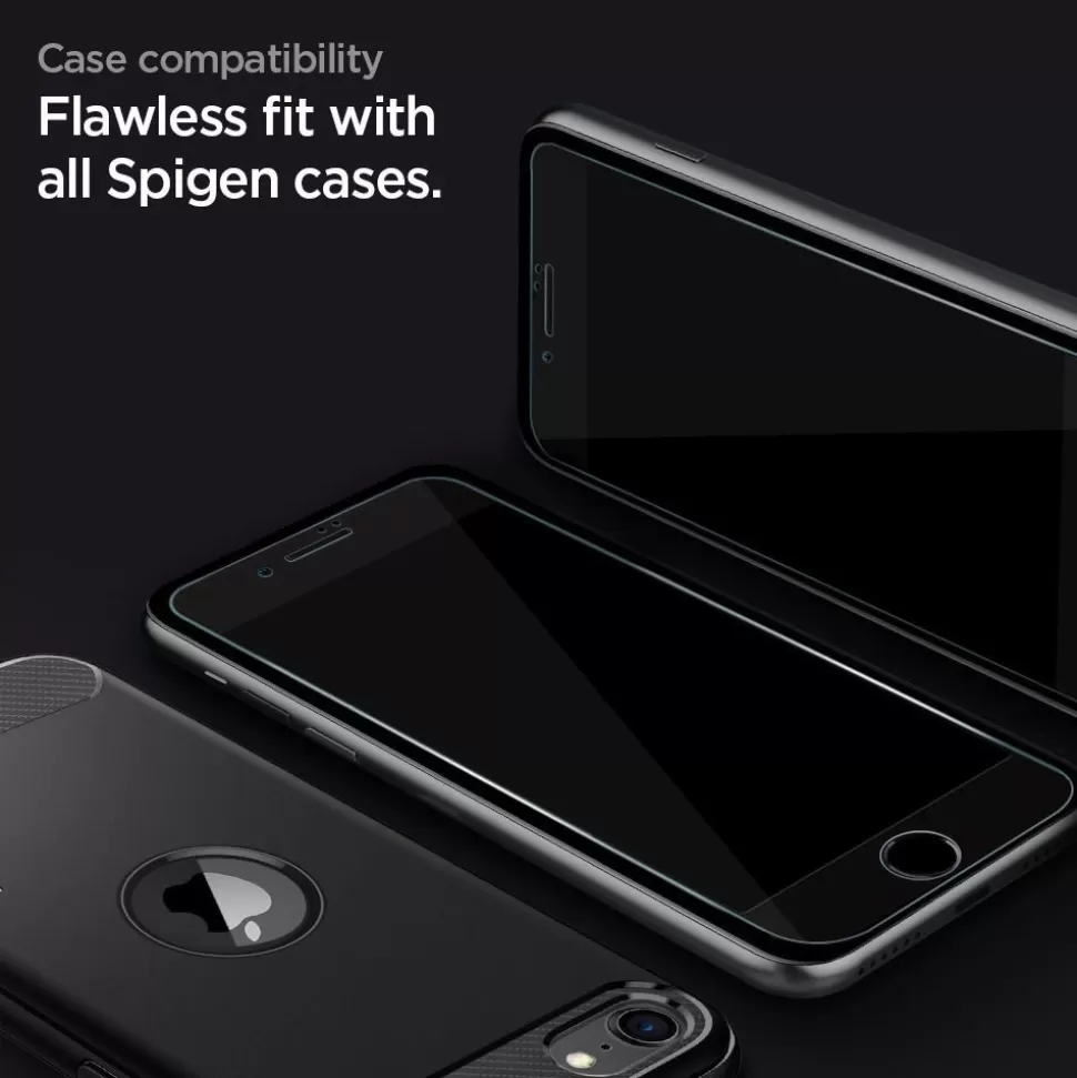 Spigen Iphone 7 | Iphone 8*Szkło Hartowane Glass fc 2-pack iPhone SE 2022 2020 7 8 Black Czarne