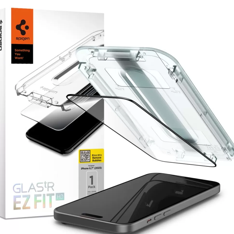 Spigen Iphone 15 Plus*Szkło Hartowane Glas.tr ”ez Fit” Fc iPhone 15 Plus Black