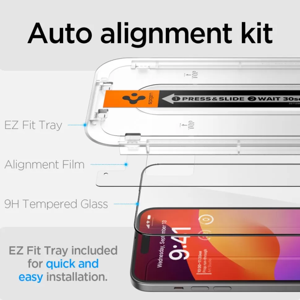 Spigen Iphone 15 Plus*Szkło Hartowane Glas.tr ”ez Fit” Fc iPhone 15 Plus Black