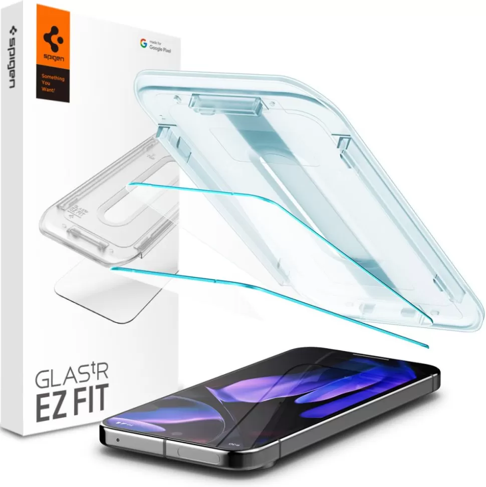 Spigen Pixel 9 | Pixel 9 Pro*SZKŁO HARTOWANE GLAS.TR ”EZ FIT” 2-PACK GOOGLE PIXEL 9 / 9 PRO CLEAR