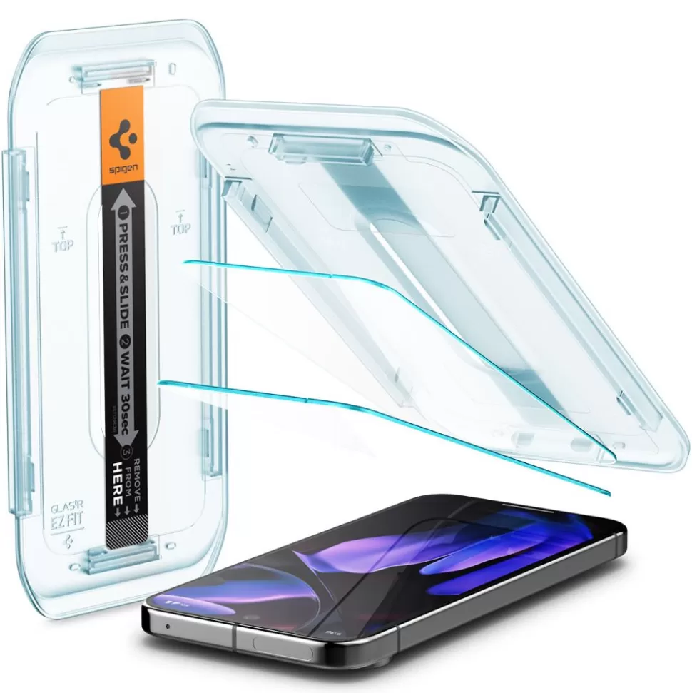 Spigen Pixel 9 | Pixel 9 Pro*SZKŁO HARTOWANE GLAS.TR ”EZ FIT” 2-PACK GOOGLE PIXEL 9 / 9 PRO CLEAR