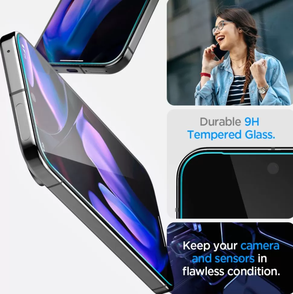 Spigen Pixel 9 | Pixel 9 Pro*SZKŁO HARTOWANE GLAS.TR ”EZ FIT” 2-PACK GOOGLE PIXEL 9 / 9 PRO CLEAR