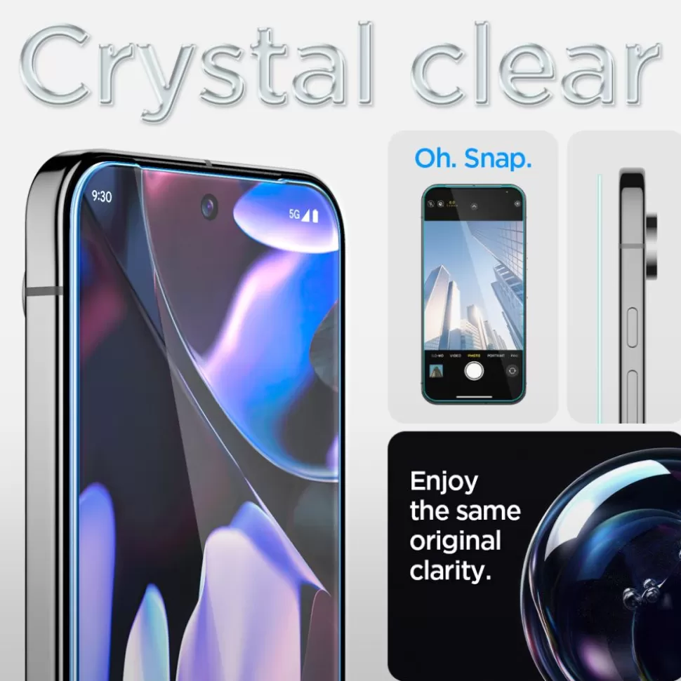Spigen Pixel 9 | Pixel 9 Pro*SZKŁO HARTOWANE GLAS.TR ”EZ FIT” 2-PACK GOOGLE PIXEL 9 / 9 PRO CLEAR