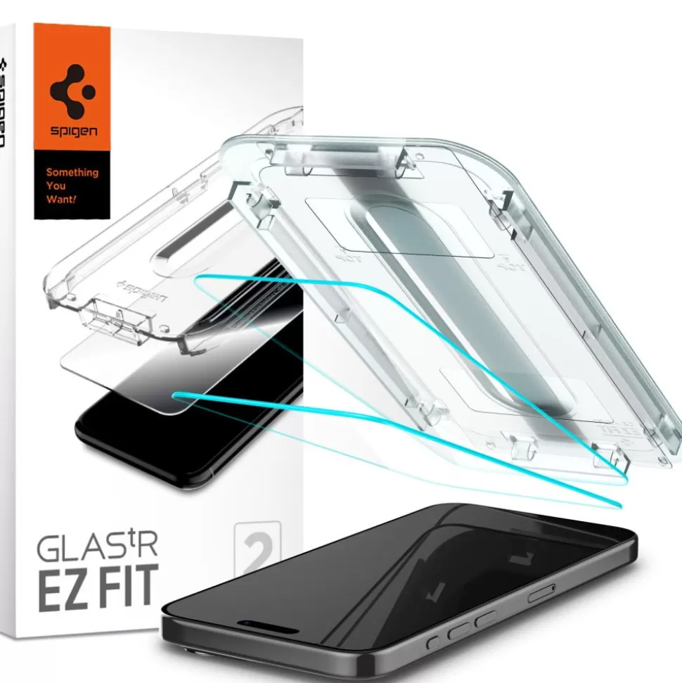 Spigen Iphone 15 Pro*Szkło Hartowane Glas.tr ”ez Fit” 2-pack iPhone 15 Pro Clear