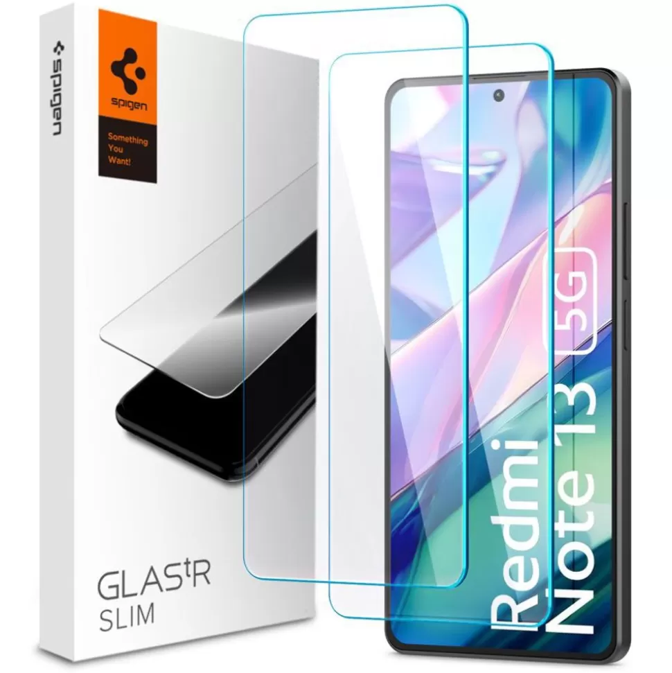 Spigen Redmi Note 13 5G*SZKŁO HARTOWANE GLAS.TR SLIM 2-PACK XIAOMI REDMI NOTE 13 5G CLEAR