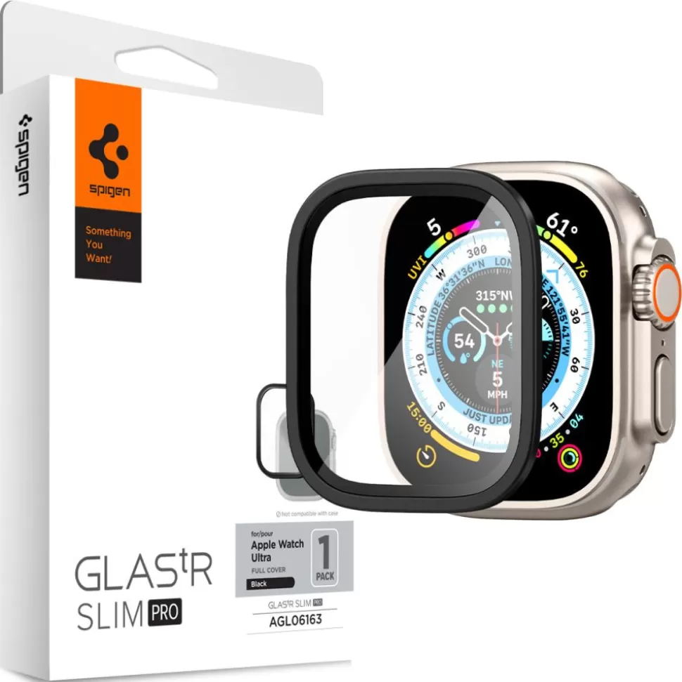 Spigen Apple Watch Ultra 49Mm | Apple Watch Ultra 2 49Mm*Szkło Hartowane Glas.tr Slim Pro Apple Watch Ultra (49 Mm) Black