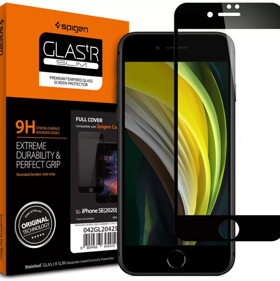 Spigen Iphone 7 | Iphone 8*Szkło Full Cover iPhone SE 2022 2020 7 8 Glass Fc Black Czarne