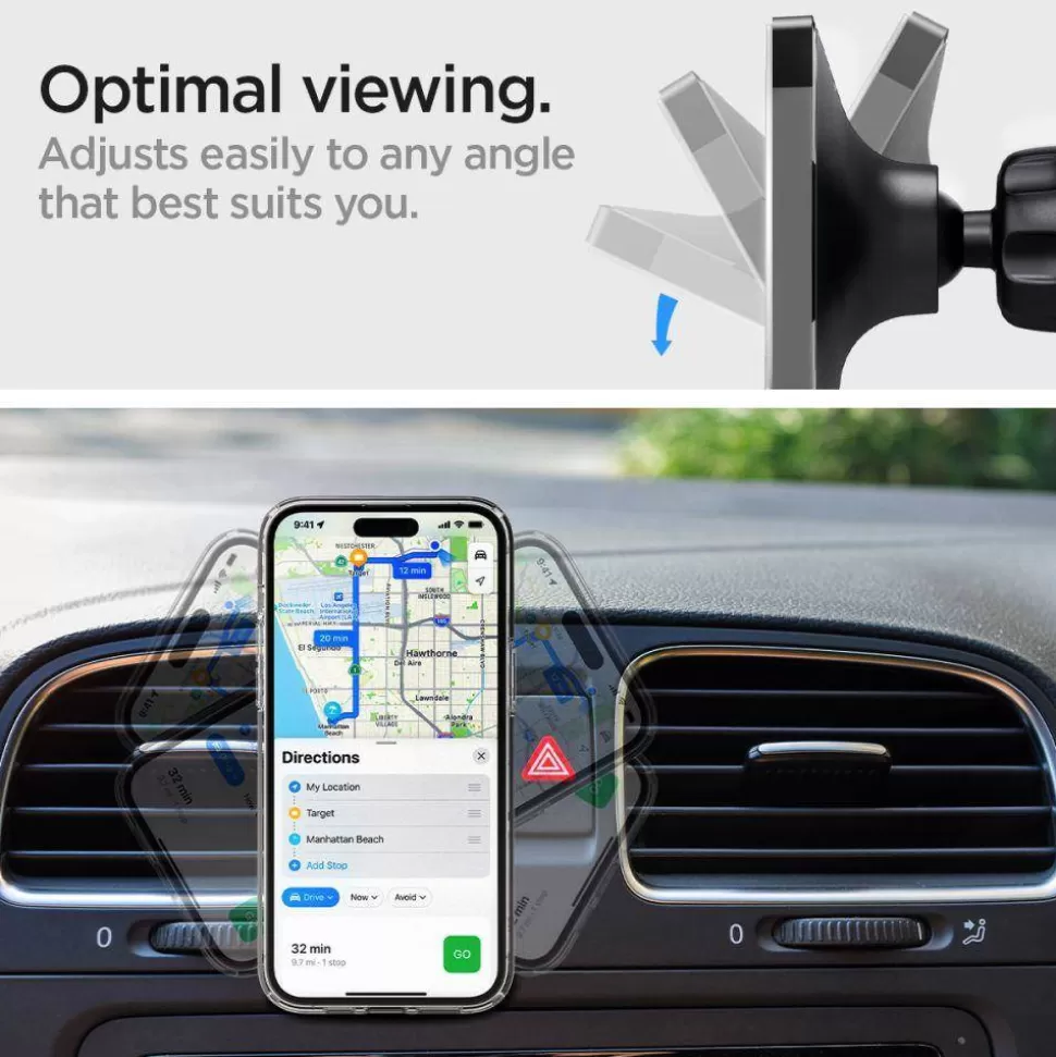 Spigen Iphone 12 Mini | Iphone 12*Uchwyt Itm12w Onetap Pro 3 Magnetic Magsafe Vent Car Mount Wireless Charger Black