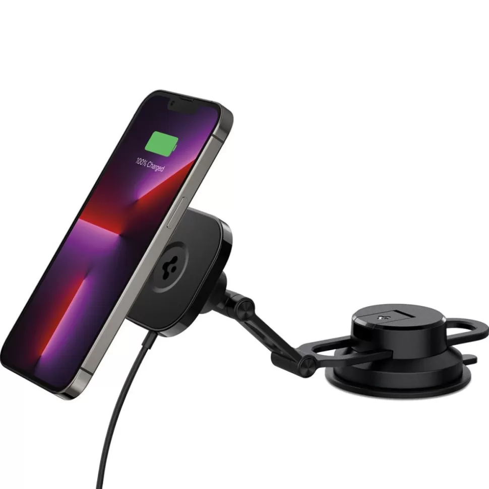 Spigen Iphone 12 Mini | Iphone 12*UCHWYT ITS35W-3 ONETAP PRO 3 MAGNETIC MAGSAFE NA SZYBĘ I KOKPIT BEZPRZEWODOWY CZARNY