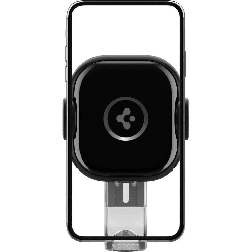 Spigen Uchwyty Samochodowe*Uchwyt Uts35w Onetap Universal Windshield & Dashboard Car Mount Wireless Charger Black